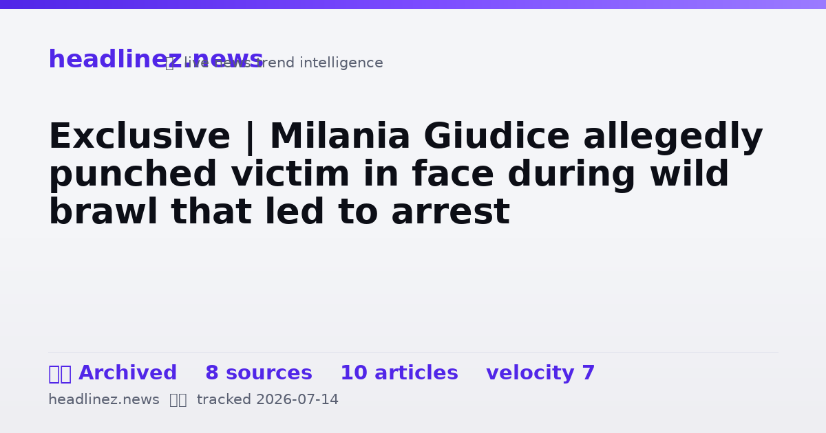 Visual summary for Exclusive | Milania Giudice allegedly punched victim in face during wild brawl that led to arrest