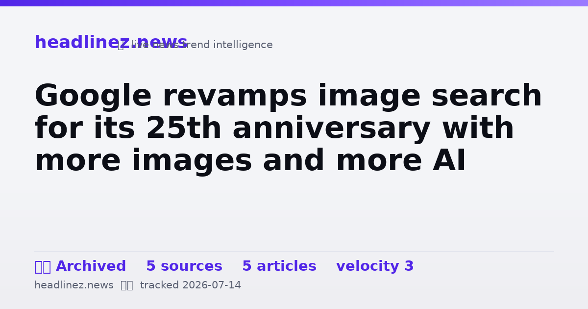 Visual summary for Google revamps image search for its 25th anniversary with more images and more AI