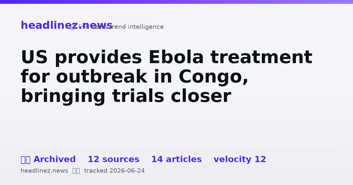 Visual summary for US provides Ebola treatment for outbreak in Congo, bringing trials closer