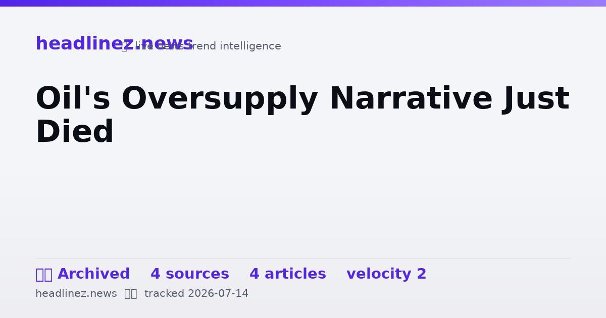 Visual summary for Oil's Oversupply Narrative Just Died