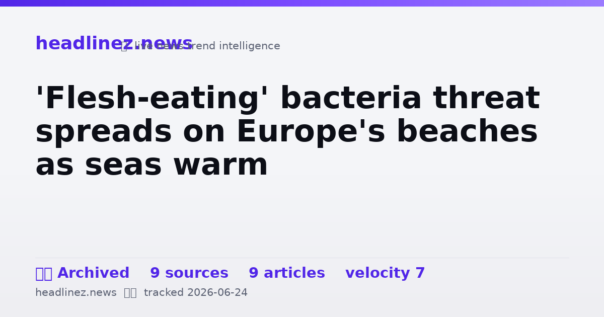 Visual summary for 'Flesh-eating' bacteria threat spreads on Europe's beaches as seas warm