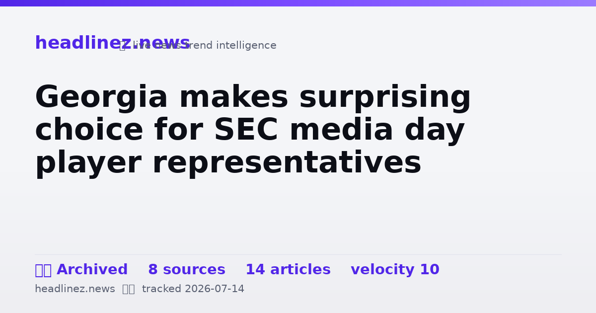 Visual summary for Georgia makes surprising choice for SEC media day player representatives