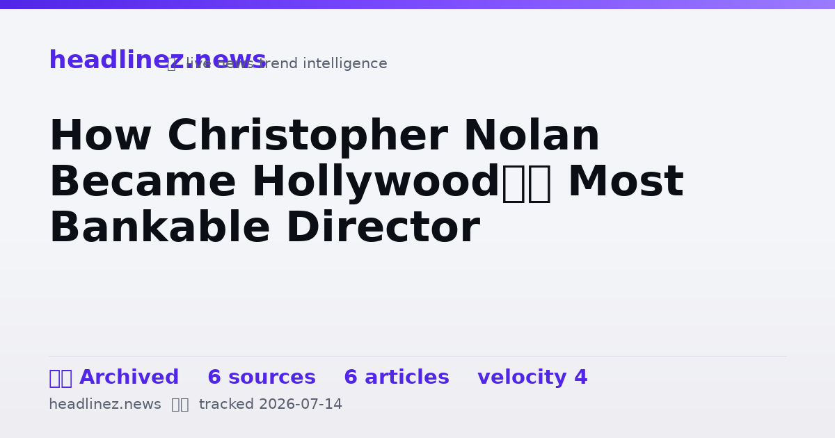 Visual summary for How Christopher Nolan Became Hollywood’s Most Bankable Director