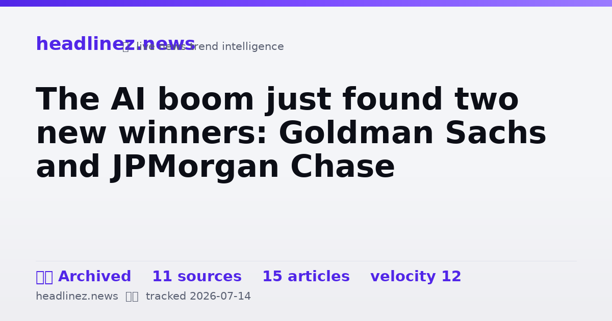 Visual summary for The AI boom just found two new winners: Goldman Sachs and JPMorgan Chase