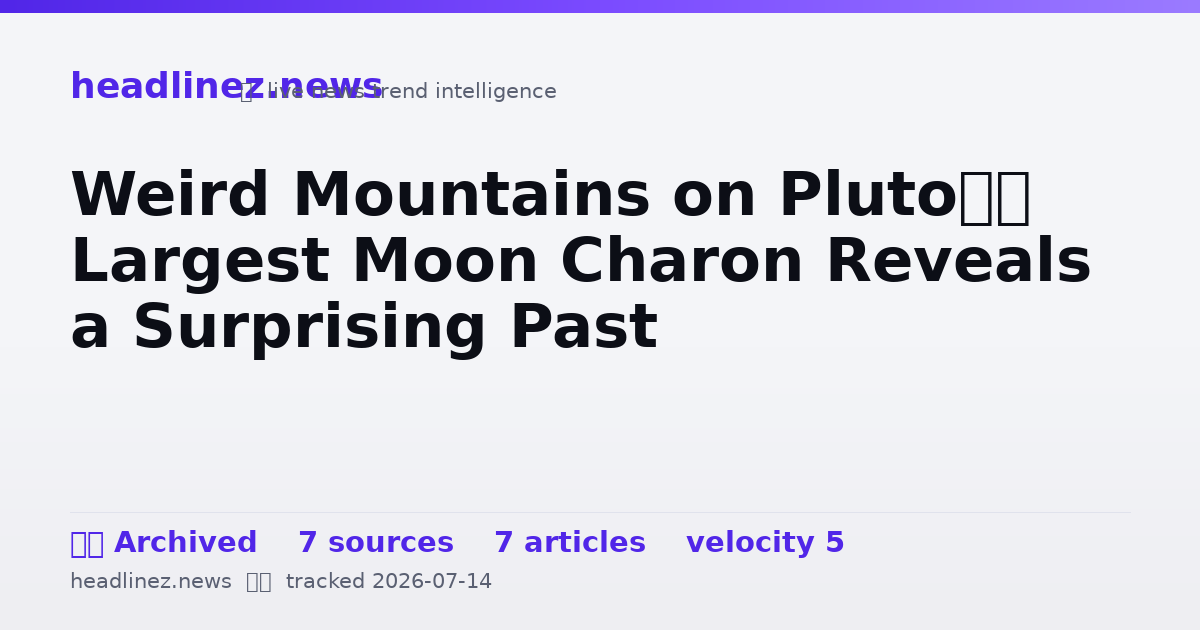 Visual summary for Weird Mountains on Pluto’s Largest Moon Charon Reveals a Surprising Past