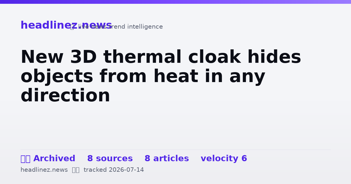 Visual summary for New 3D thermal cloak hides objects from heat in any direction