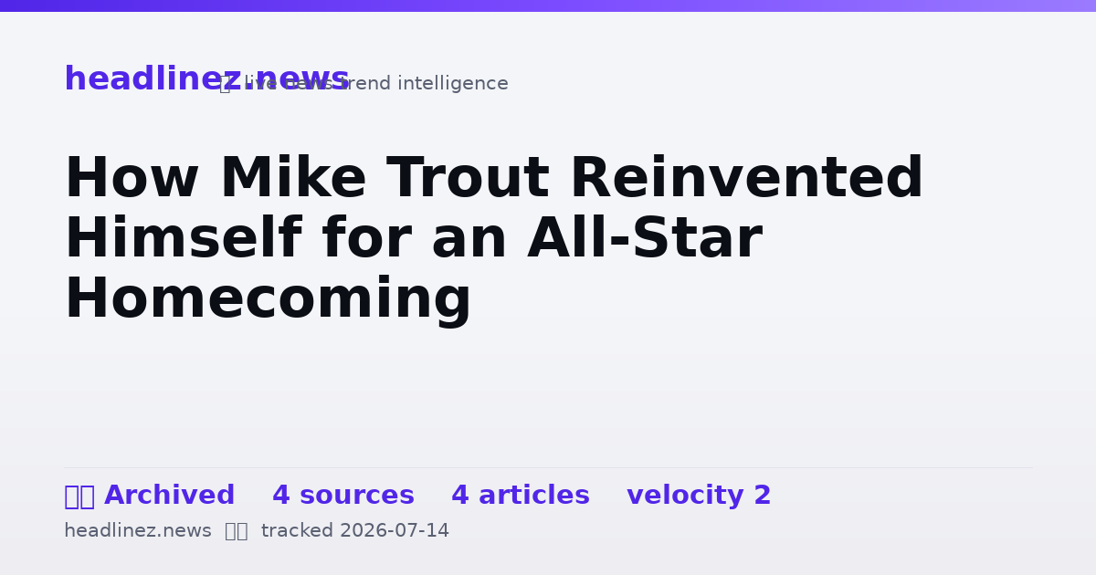 Visual summary for How Mike Trout Reinvented Himself for an All-Star Homecoming