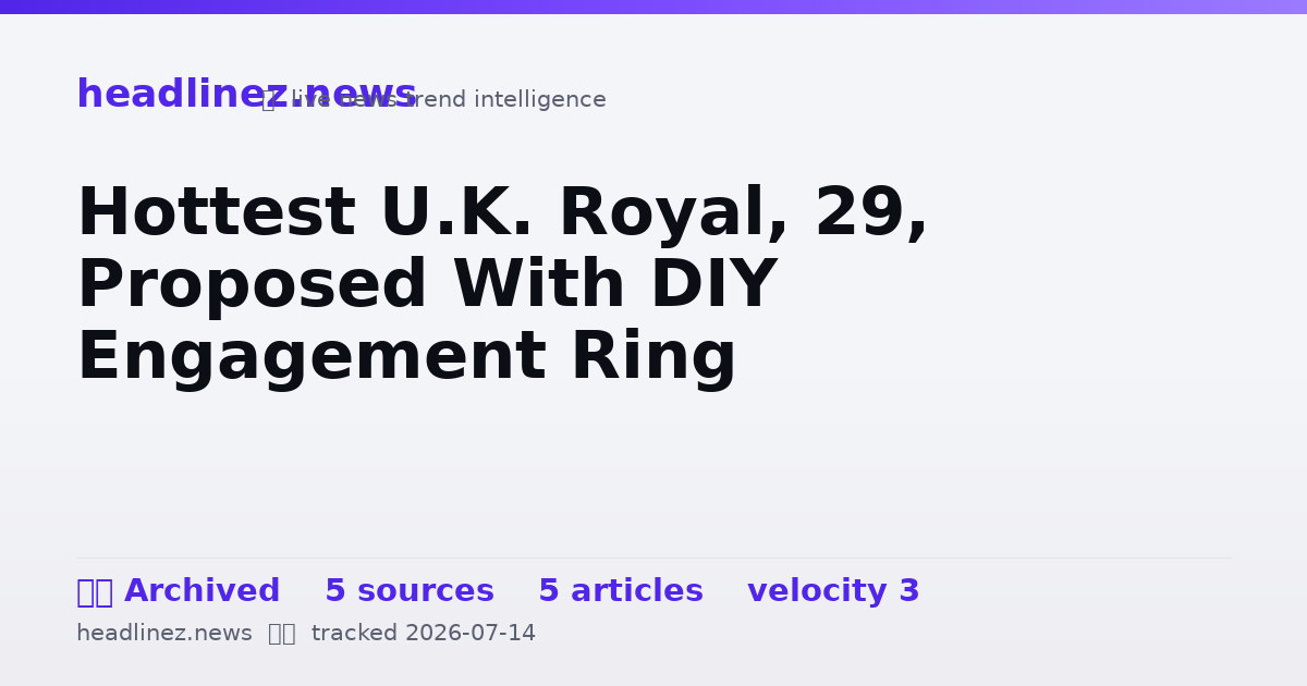 Visual summary for Hottest U.K. Royal, 29, Proposed With DIY Engagement Ring