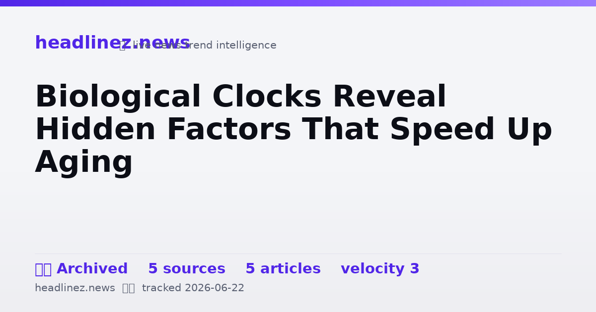 Visual summary for Biological Clocks Reveal Hidden Factors That Speed Up Aging