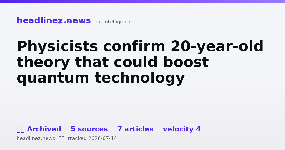 Visual summary for Physicists confirm 20-year-old theory that could boost quantum technology