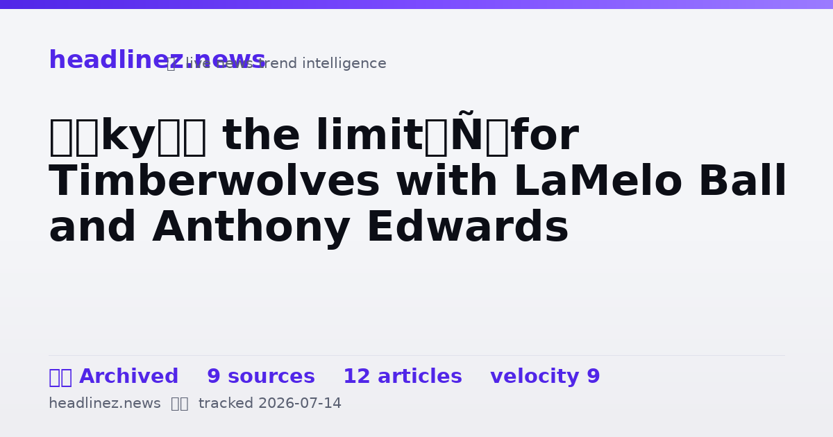 Visual summary for ‘Sky’s the limit’ for Timberwolves with LaMelo Ball and Anthony Edwards