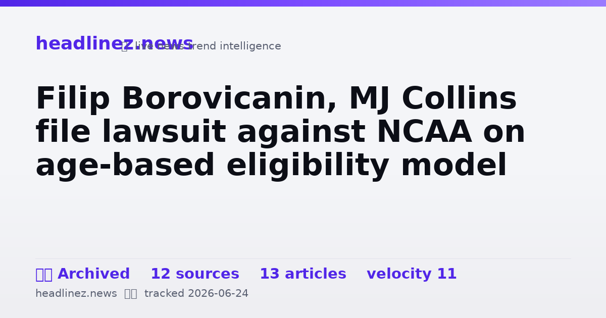 Visual summary for Filip Borovicanin, MJ Collins file lawsuit against NCAA on age-based eligibility model