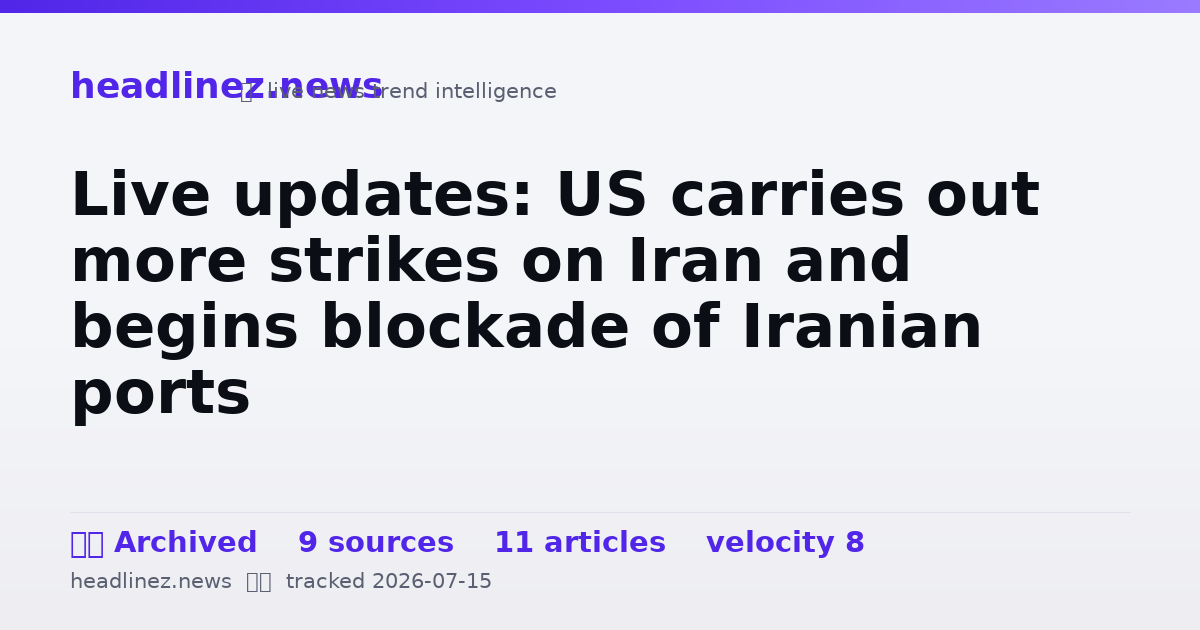 Visual summary for Live updates: US carries out more strikes on Iran and begins blockade of Iranian ports