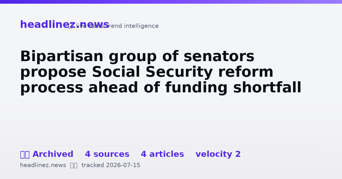 Visual summary for Bipartisan group of senators propose Social Security reform process ahead of funding shortfall