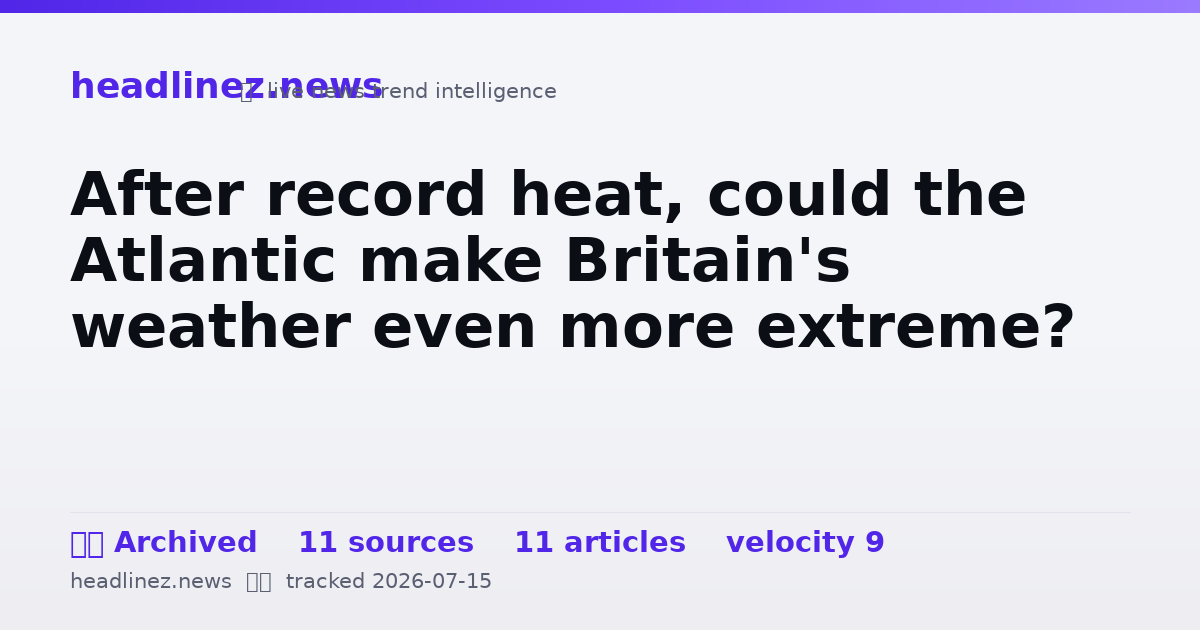 Visual summary for After record heat, could the Atlantic make Britain's weather even more extreme?