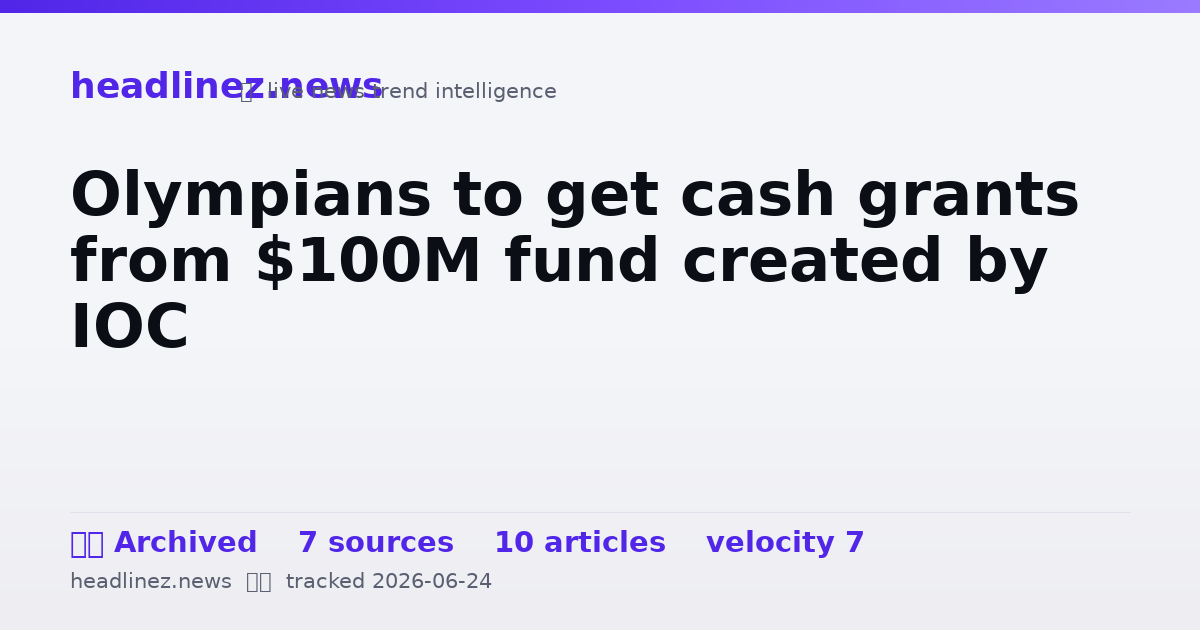 Visual summary for Olympians to get cash grants from $100M fund created by IOC