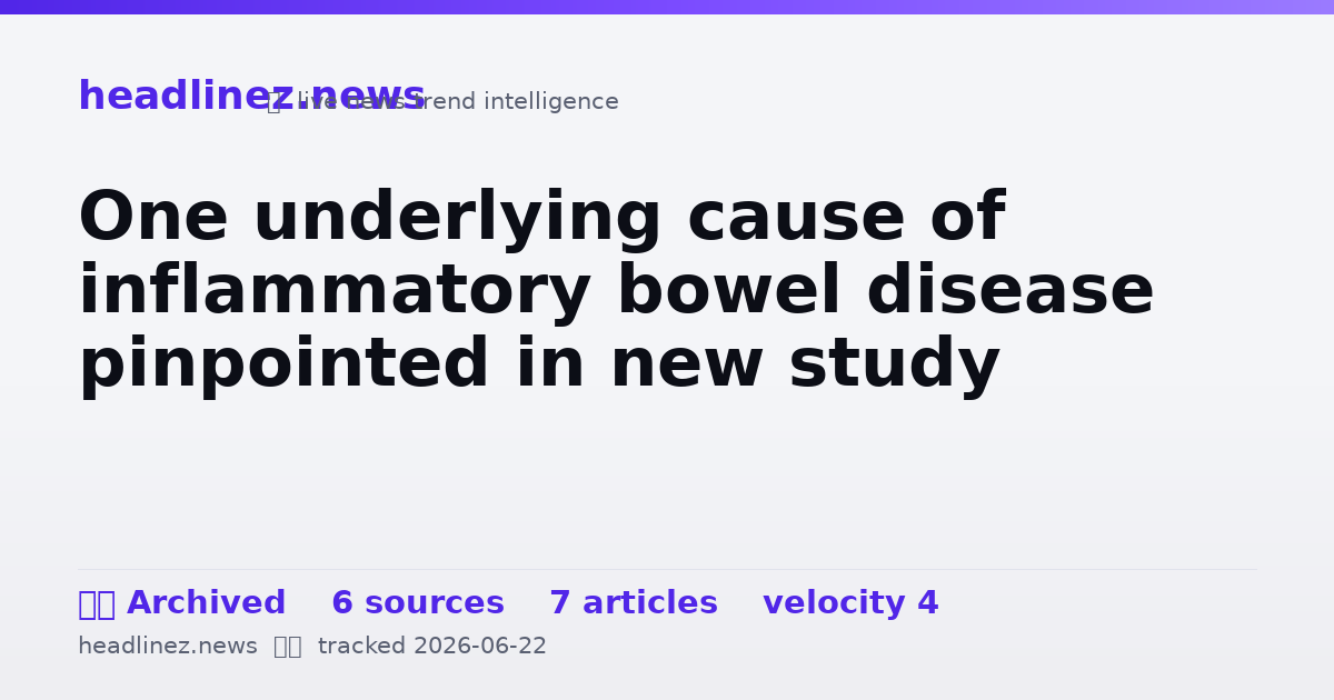 Visual summary for One underlying cause of inflammatory bowel disease pinpointed in new study