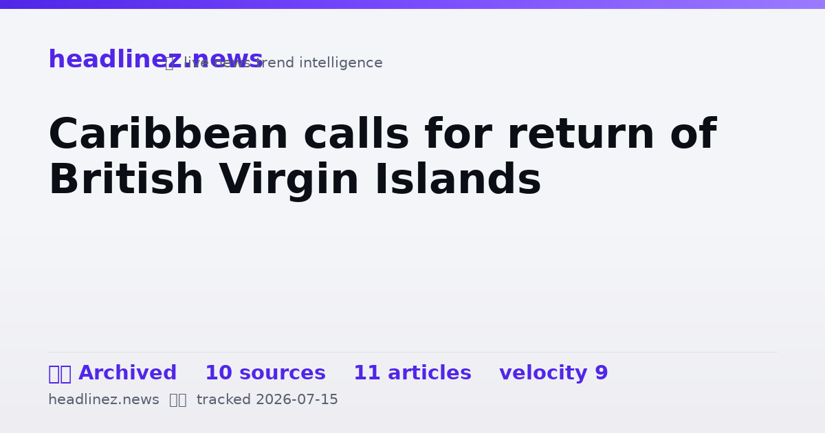 Visual summary for Caribbean calls for return of British Virgin Islands