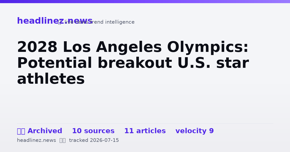 Visual summary for 2028 Los Angeles Olympics: Potential breakout U.S. star athletes