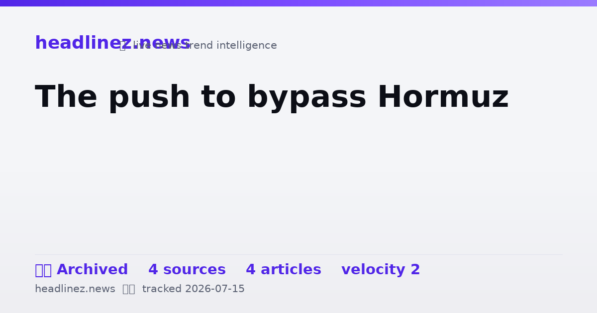Visual summary for The push to bypass Hormuz