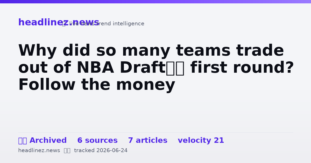 Visual summary for Why did so many teams trade out of NBA Draft’s first round? Follow the money
