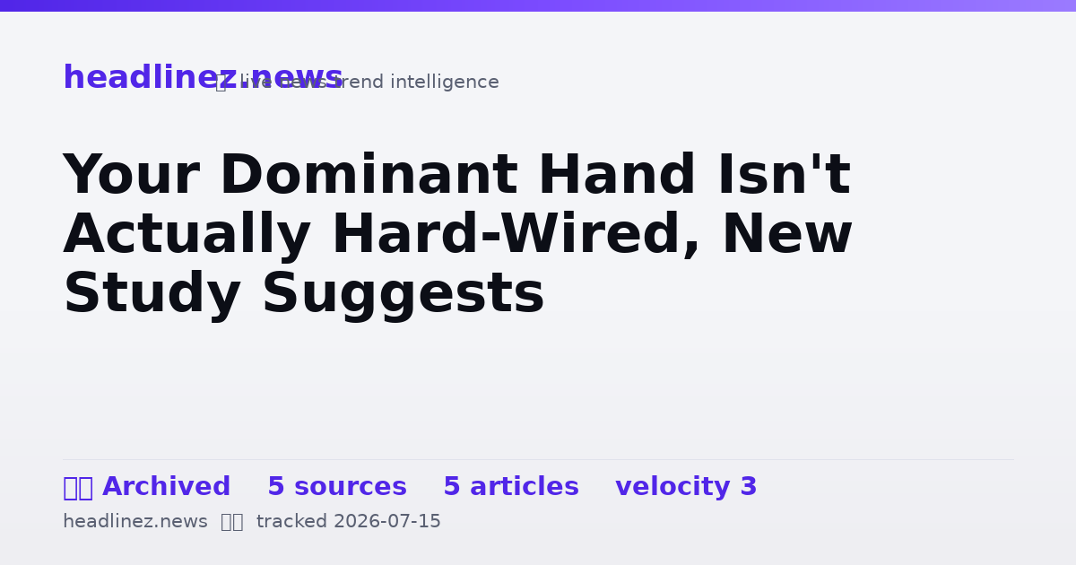 Visual summary for Your Dominant Hand Isn't Actually Hard-Wired, New Study Suggests