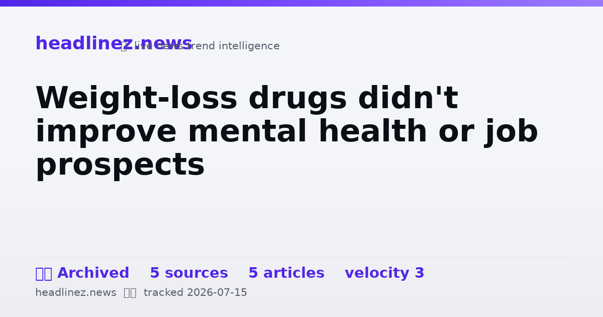 Visual summary for Weight-loss drugs didn't improve mental health or job prospects