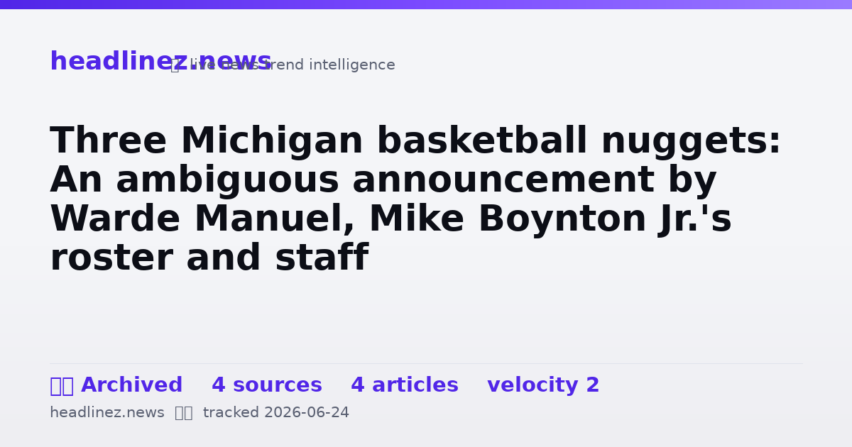 Visual summary for Three Michigan basketball nuggets: An ambiguous announcement by Warde Manuel, Mike Boynton Jr.'s roster and staff