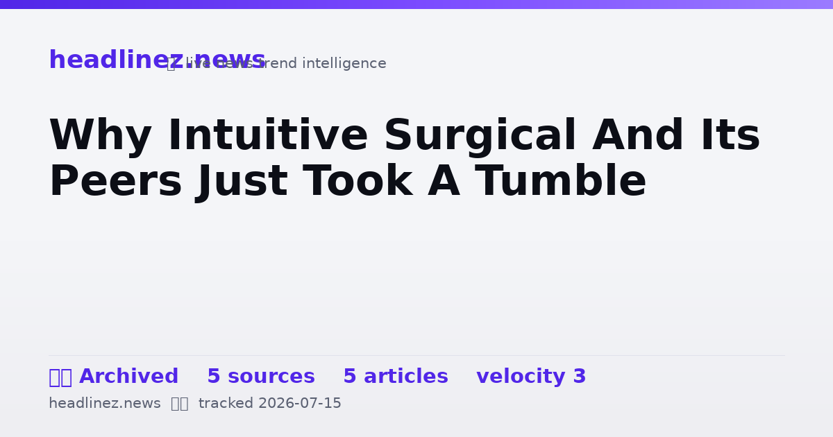 Visual summary for Why Intuitive Surgical And Its Peers Just Took A Tumble