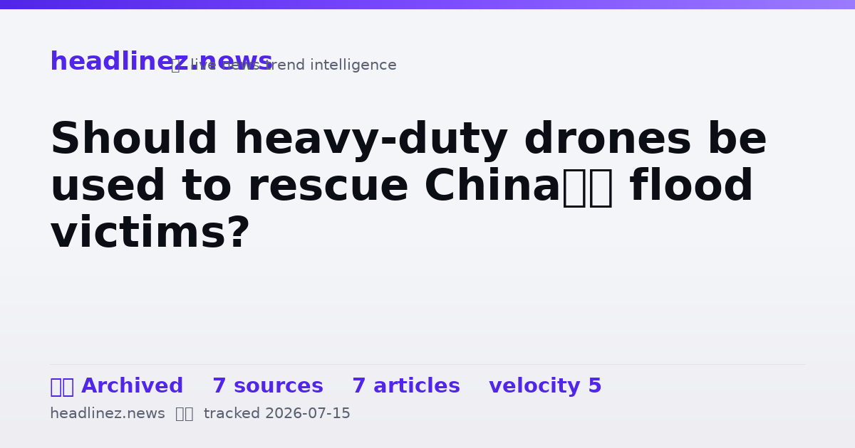 Visual summary for Should heavy-duty drones be used to rescue China’s flood victims?