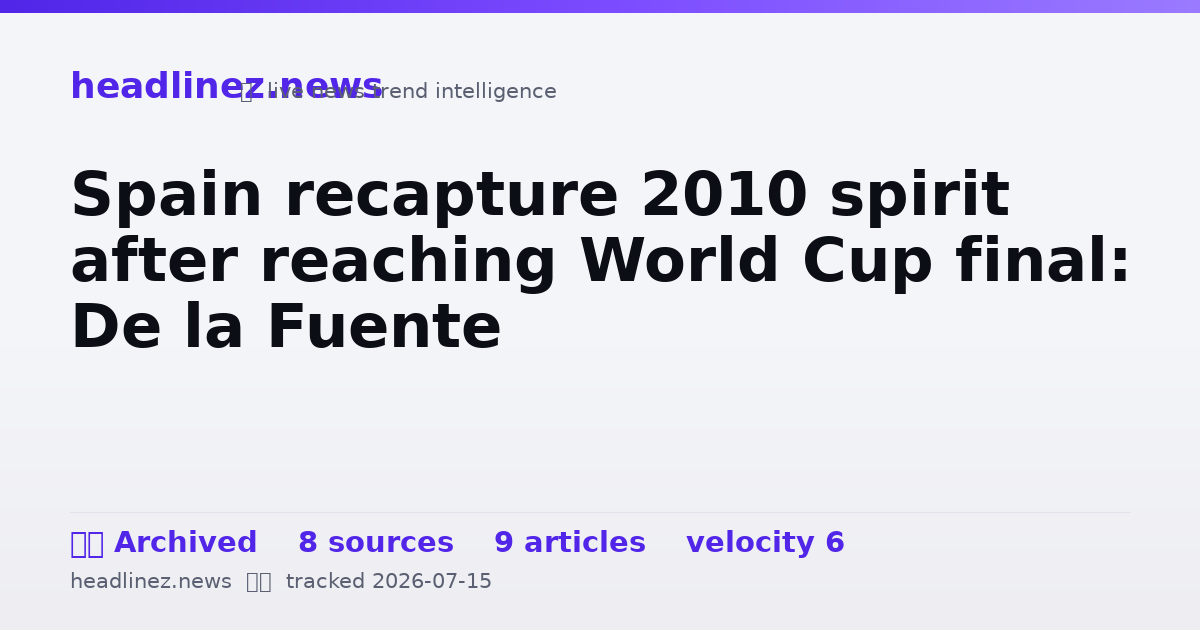 Visual summary for Spain recapture 2010 spirit after reaching World Cup final: De la Fuente