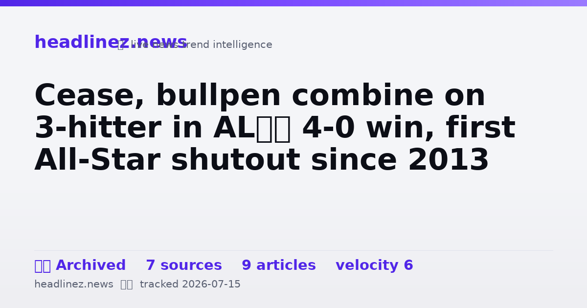 Visual summary for Cease, bullpen combine on 3-hitter in AL’s 4-0 win, first All-Star shutout since 2013