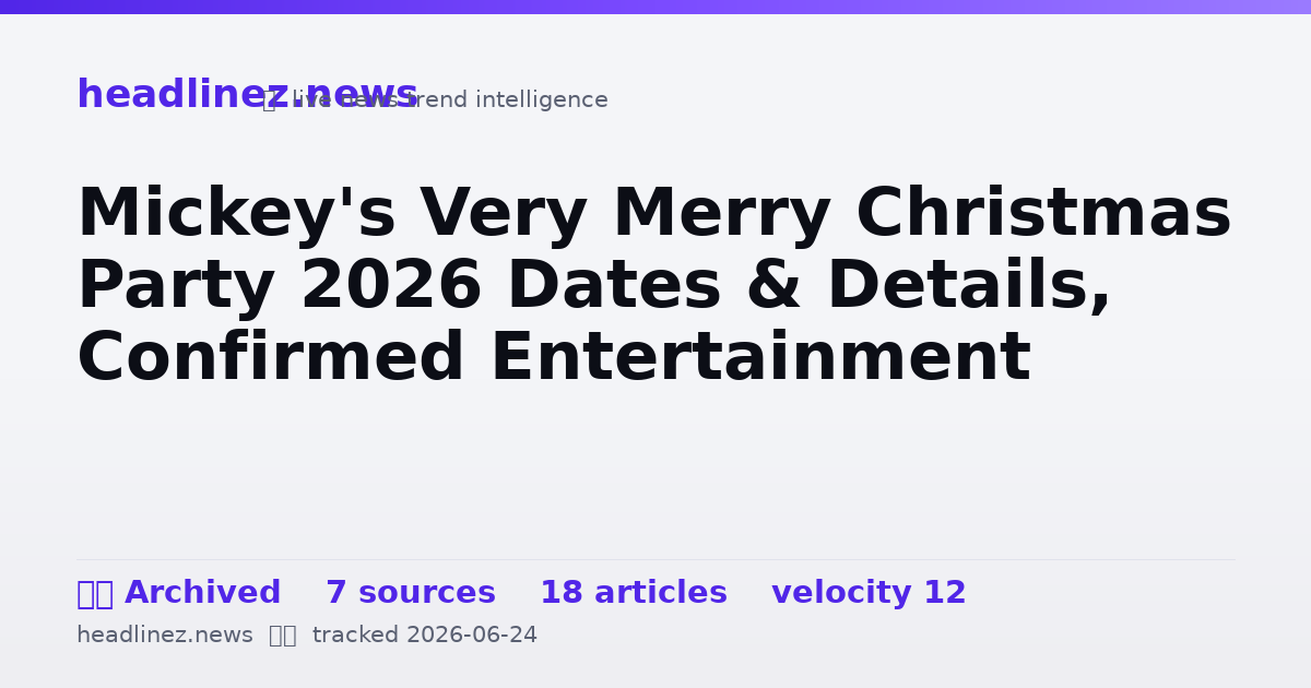 Visual summary for Mickey's Very Merry Christmas Party 2026 Dates & Details, Confirmed Entertainment