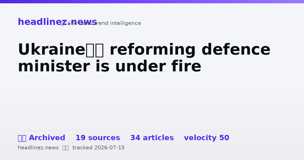 Visual summary for Ukraine’s reforming defence minister is under fire