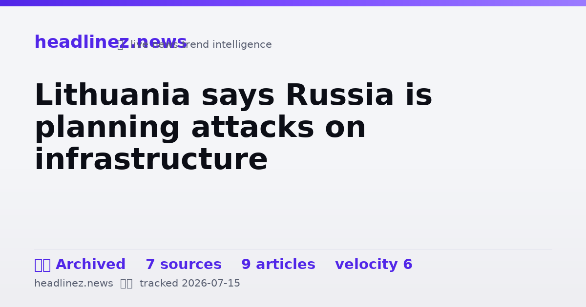 Visual summary for Lithuania says Russia is planning attacks on infrastructure
