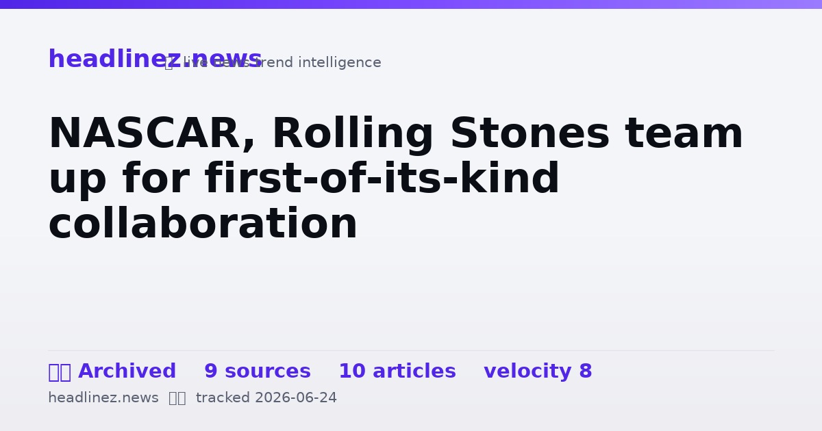 Visual summary for NASCAR, Rolling Stones team up for first-of-its-kind collaboration
