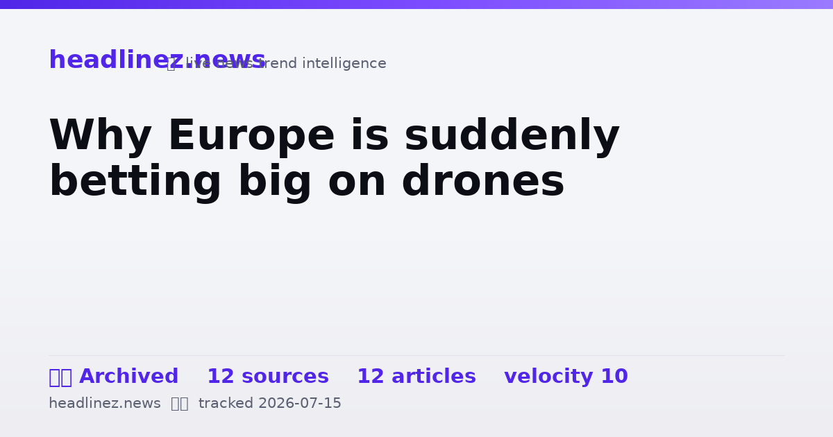 Visual summary for Why Europe is suddenly betting big on drones