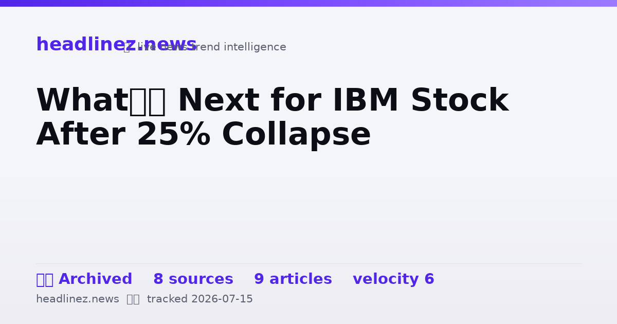 Visual summary for What’s Next for IBM Stock After 25% Collapse
