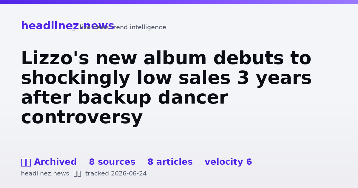 Visual summary for Lizzo's new album debuts to shockingly low sales 3 years after backup dancer controversy