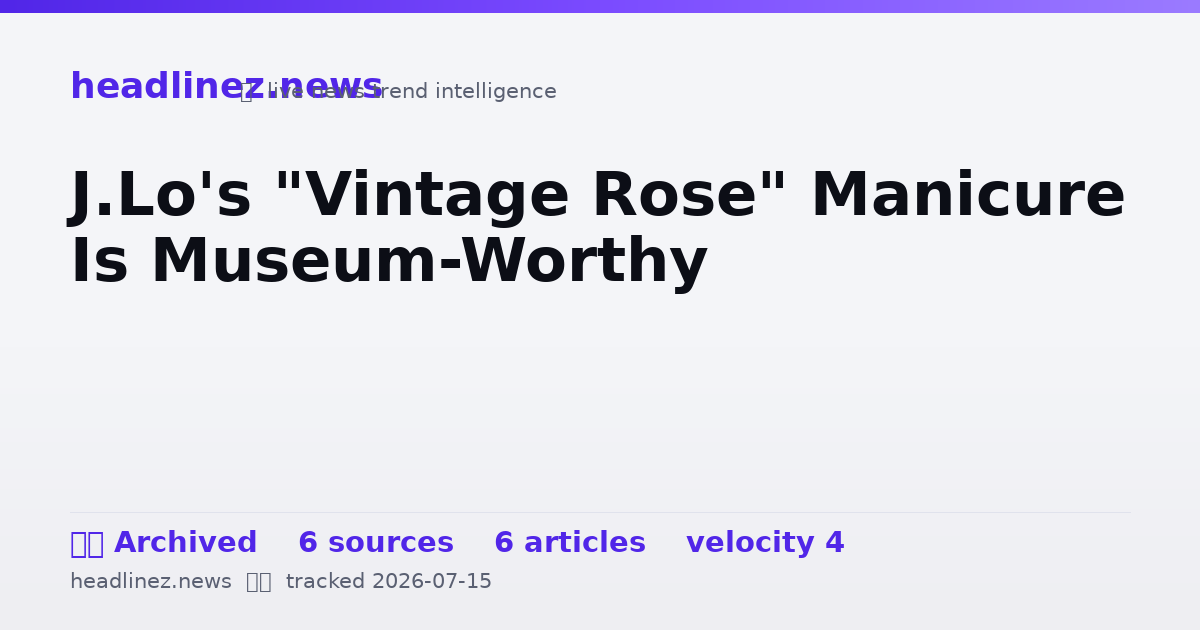 Visual summary for J.Lo's "Vintage Rose" Manicure Is Museum-Worthy