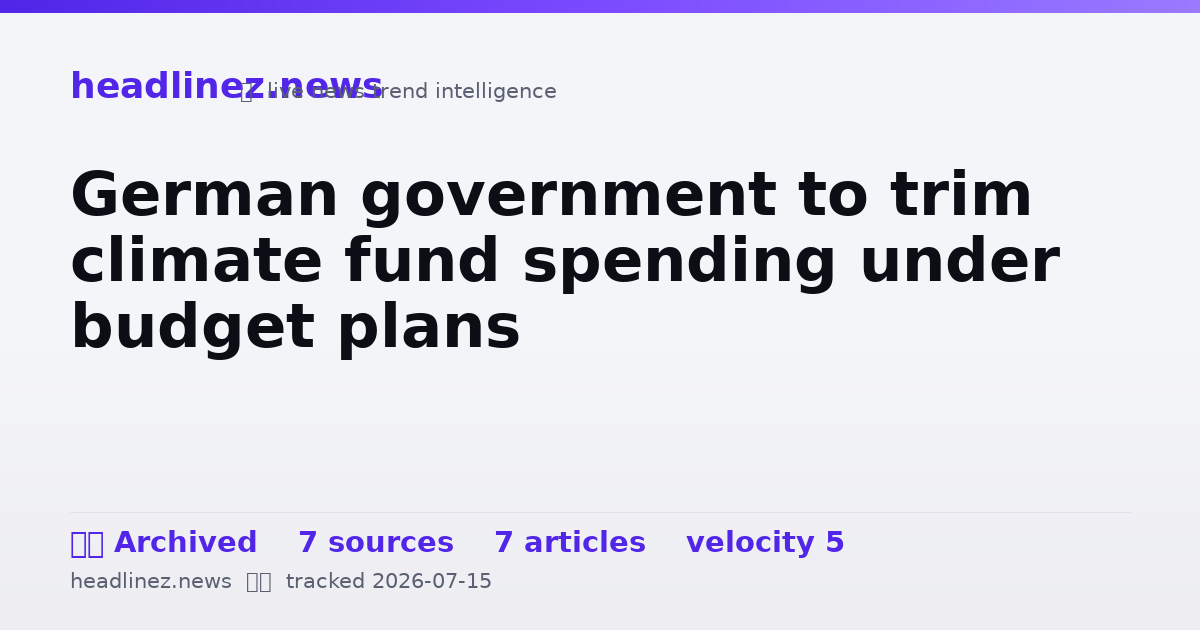 Visual summary for German government to trim climate fund spending under budget plans