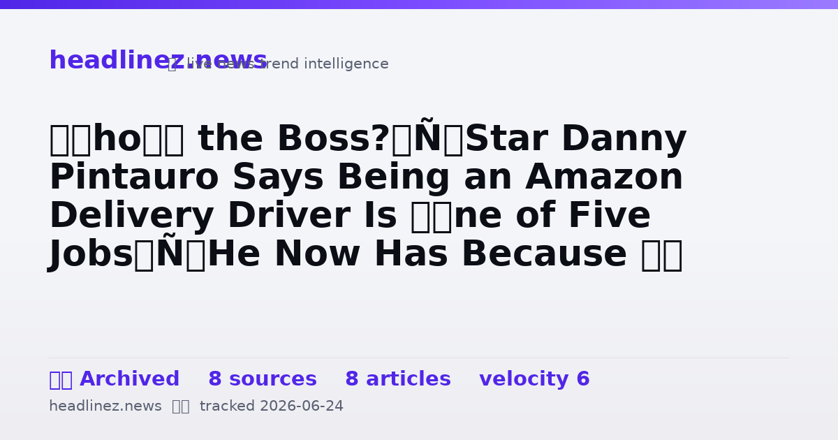 Visual summary for ‘Who’s the Boss?’ Star Danny Pintauro Says Being an Amazon Delivery Driver Is ‘One of Five Jobs’ He Now Has Because ‘I Don’t Make Money From Residuals’