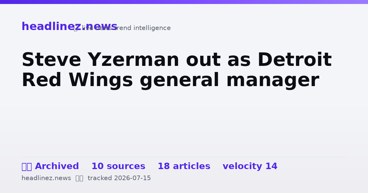 Visual summary for Steve Yzerman out as Detroit Red Wings general manager