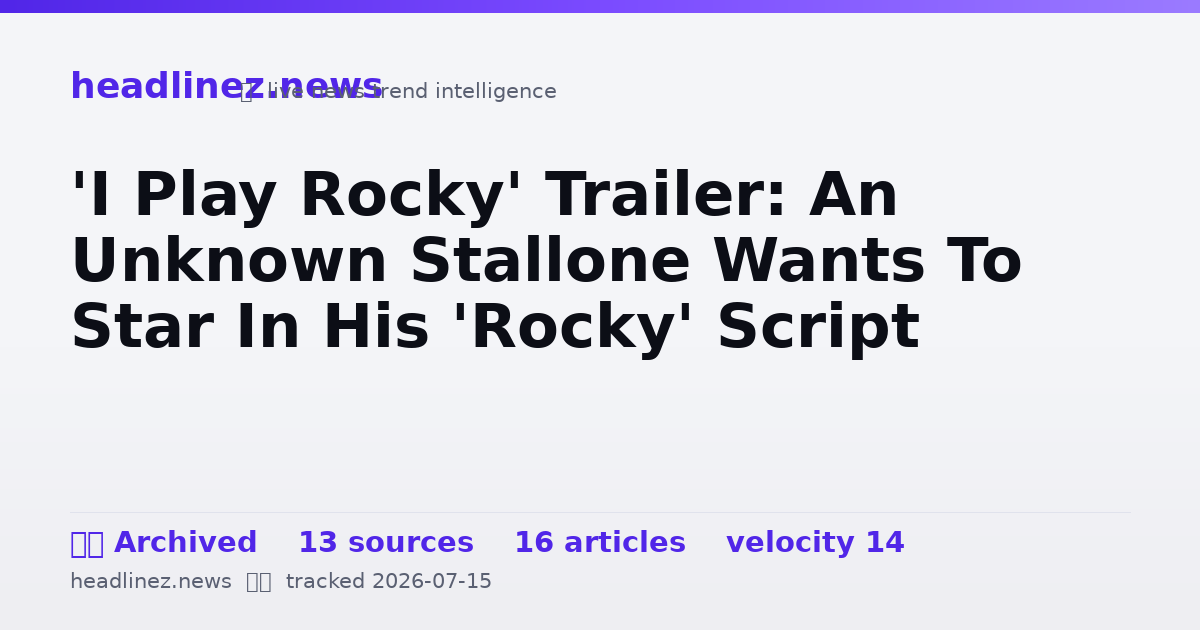 Visual summary for 'I Play Rocky' Trailer: An Unknown Stallone Wants To Star In His 'Rocky' Script