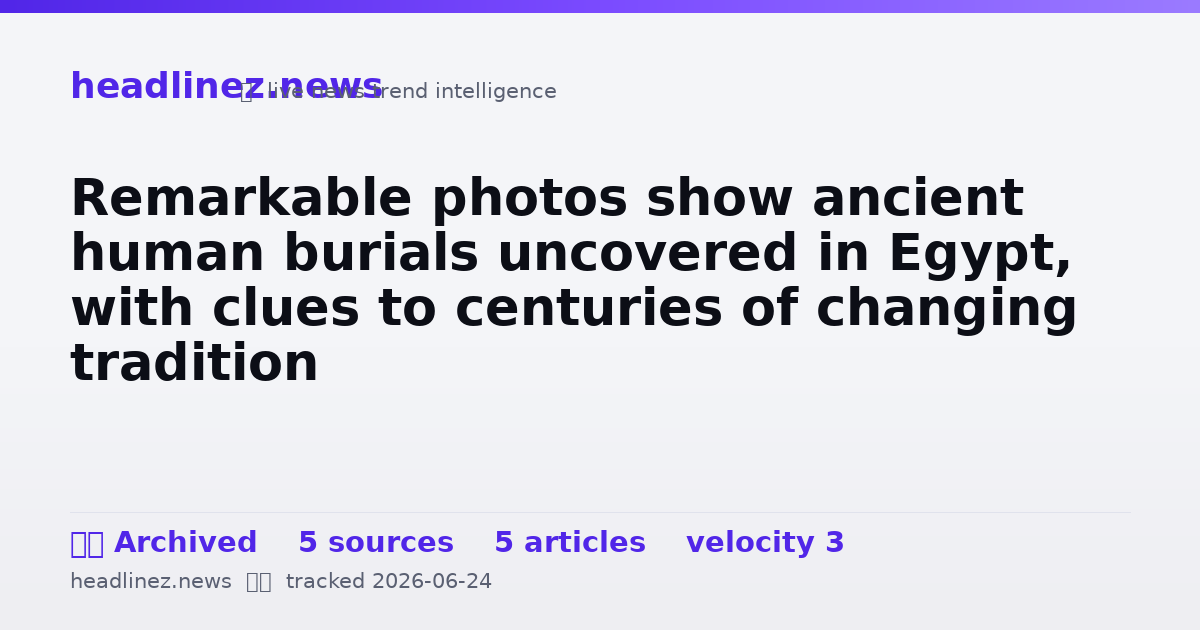 Visual summary for Remarkable photos show ancient human burials uncovered in Egypt, with clues to centuries of changing tradition