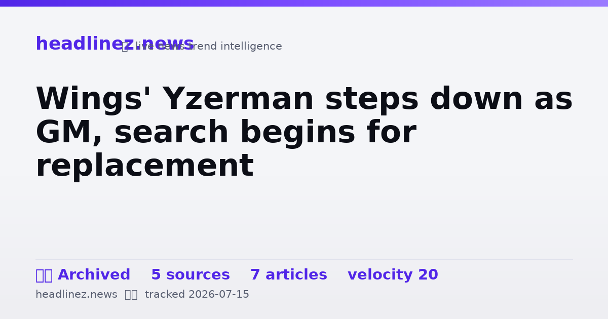 Visual summary for Wings' Yzerman steps down as GM, search begins for replacement