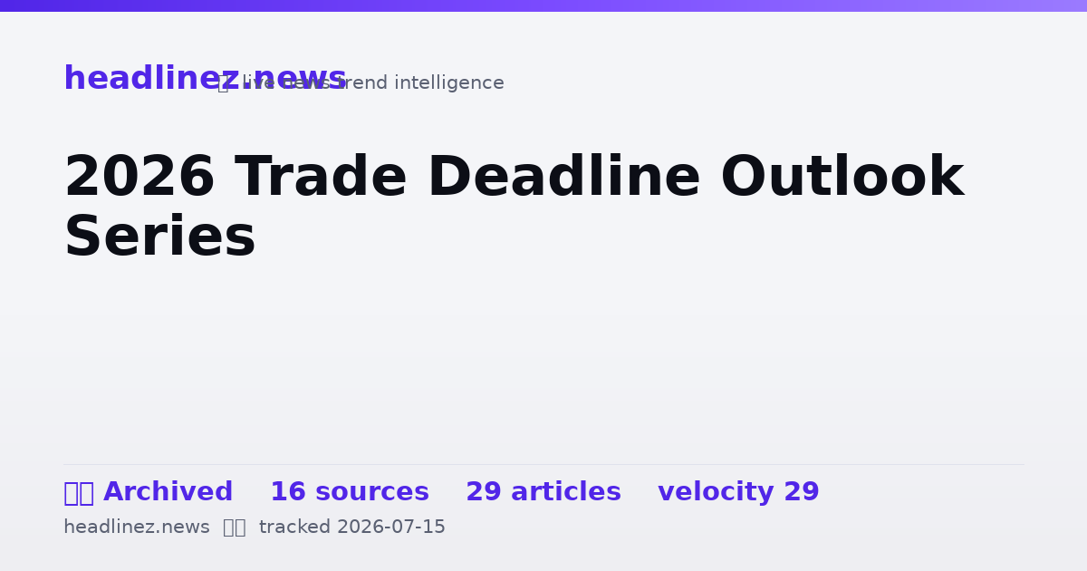 Visual summary for 2026 Trade Deadline Outlook Series