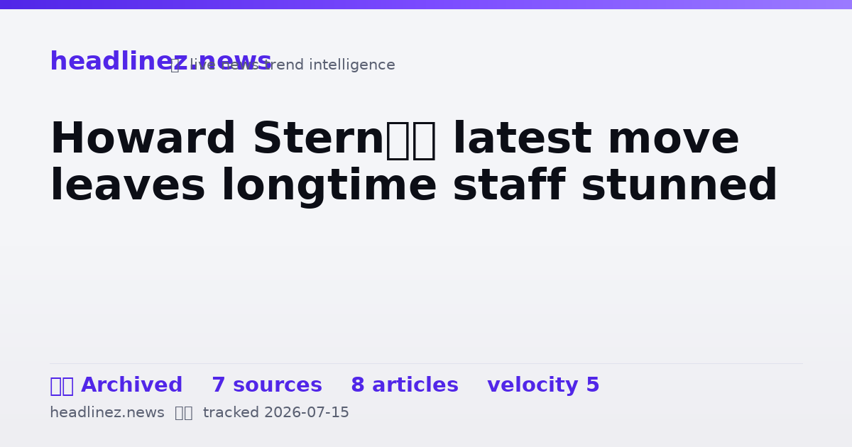 Visual summary for Howard Stern’s latest move leaves longtime staff stunned