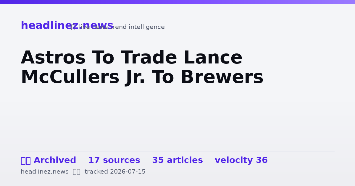 Visual summary for Astros To Trade Lance McCullers Jr. To Brewers