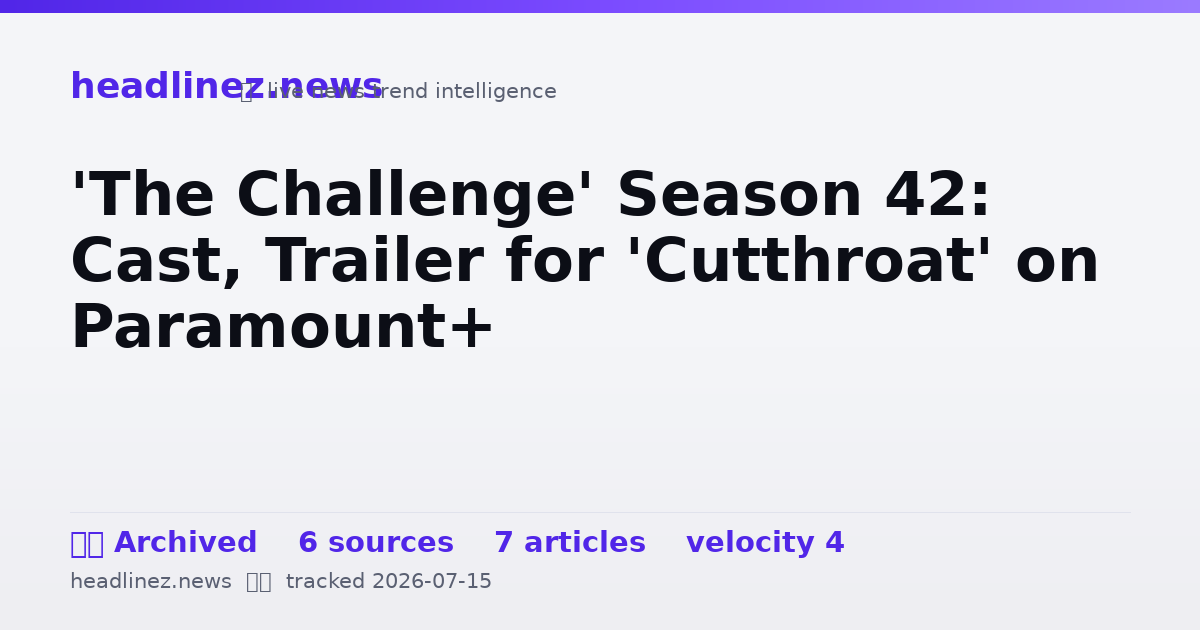 Visual summary for 'The Challenge' Season 42: Cast, Trailer for 'Cutthroat' on Paramount+